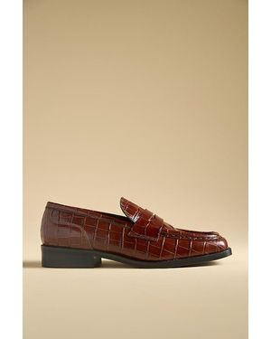 Maeve Square-Toe Loafers - Brown