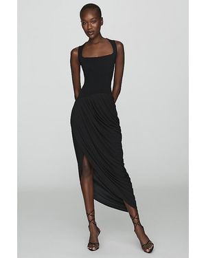 By Anthropologie Asymmetrical Midi Dress - Black