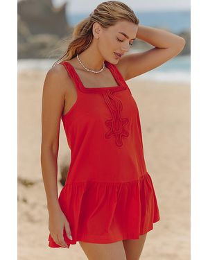 Celandine Braided Drop-Waist Mini Dress - Red