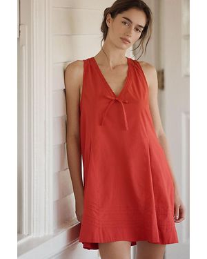 Damson Madder Raven V-Neck Mini Nightie - Red
