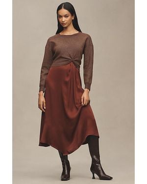 By Anthropologie The Gemini Twofer Jumper & Dress Set - Brown