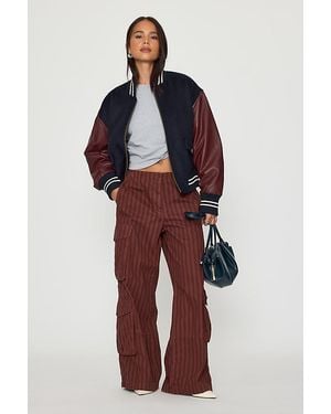 By Anthropologie Conna Straight-Leg Cargo Trousers - Red