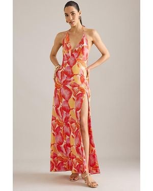 Bardot Yve Halter Maxi Dress - Red
