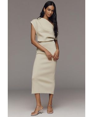 Extro & Vert Valentine Off-The-Shoulder Midi Dress - Grey