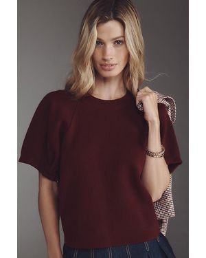 By Anthropologie Crew-Neck Knitted T-Shirt - Purple