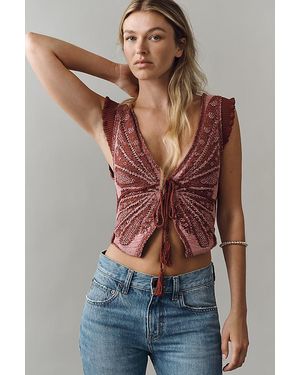 By Anthropologie Butterfly Knit Tank Top - Multicolour