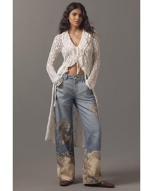 Pilcro Low-Rise Wide-Leg Jeans - Grey