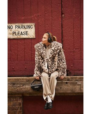 By Anthropologie Faux-Fur Shawl Coat - Brown