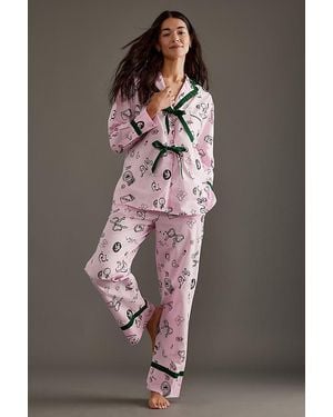 Damson Madder Hand-Illustrated Pyjama Set - Brown