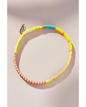 Anthropologie Freshwater Pearl Beaded Chicklet Bracelet - Natural