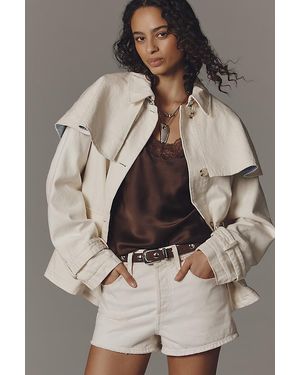 Maeve Sailor Collar Cotton Trench Coat - Brown