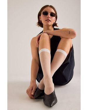 By Anthropologie Sheer Calf-Length Socks - White