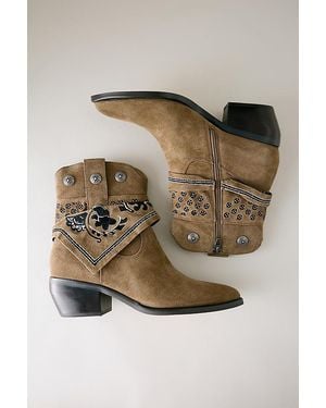Anthropologie Dolce Vita Mekala Bandana Western Boots - Green
