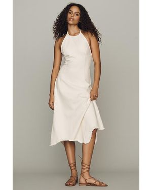 Pilcro Denim Halter Hanky Hem Midi Dress - White