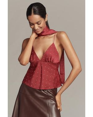 Maeve The Clara Scarf-Neck Cami Top By - Red