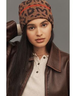 Damson Madder Leopard Beanie - Brown