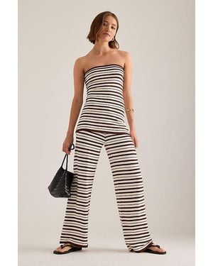 4th & Reckless Thalia Stripe Knit Bandeau Top - White