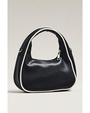 Melie Bianco Piped Mini Shoulder Bag - Black