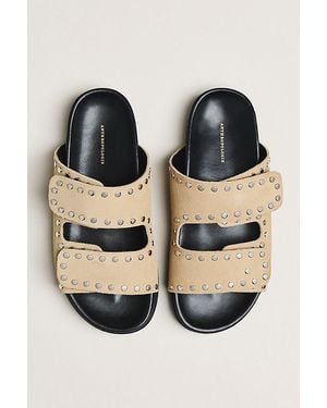 By Anthropologie Studded Slide Sandals - Black