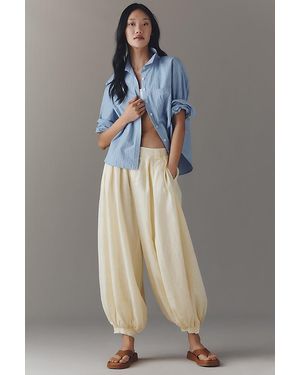 By Anthropologie Modern Genie Linen Balloon Trousers - Metallic