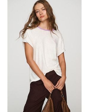 Pilcro Postcard Heritage 100% Cotton Ringer T-Shirt - White