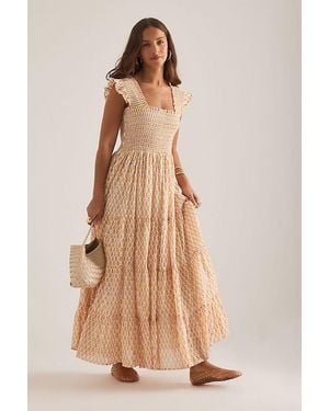 Dilli Grey Tara Smocked Tiered Maxi Dress - Natural