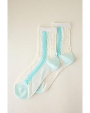 Anthropologie Delicate Pointelle Trouser Socks - Blue