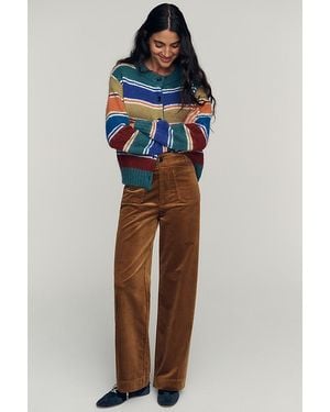 Maeve The Colette Full-Length Wide-Leg Trousers By Corduroy Edition - Blue