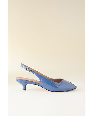 Vicenza Peep-Toe Slingback Heels - Blue