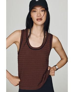 Varley Gideon Knit Cotton Tank Top - Brown