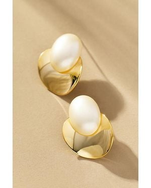 By Anthropologie Pearl Drop Earrings - Metallic