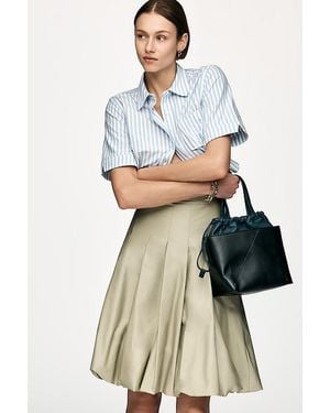 Mare Mare Cotton Pleated Bubble-Hem Midi Skirt - White