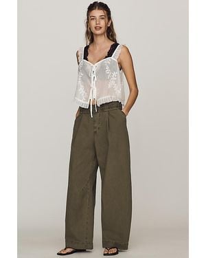 By Anthropologie Vintage Foldover Trousers - Grey