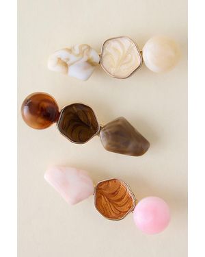 Anthropologie Gem Hair Clips, Set Of 3 - Natural