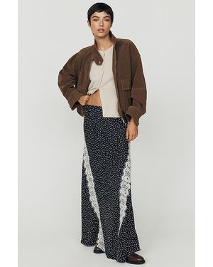 By Anthropologie The Tilda Lace-Trim Maxi Slip Skirt - Multicolour