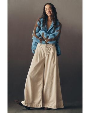 Pilcro Tie-Waist High-Rise Wide-Leg Trouser Jeans - Natural