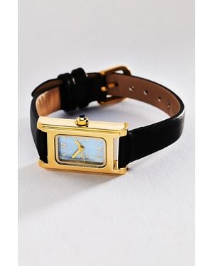 Anthropologie Rectangle Leather Watch - Black