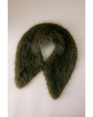 By Anthropologie Faux-Fur Collar - Green