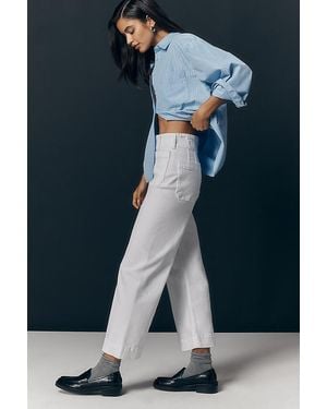 The Colette Collection by Maeve The Colette Denim Cropped Wide-Leg Jeans By Maeve - Black