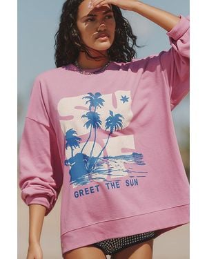 Celandine Printed Crew-Neck Sweatshirt - Pink