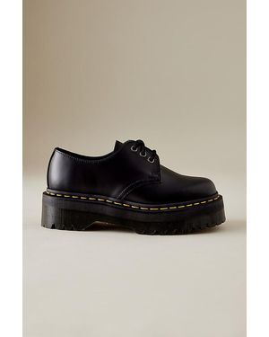 Dr. Martens 1461 Quad Smooth Leather Platform Shoes - Black