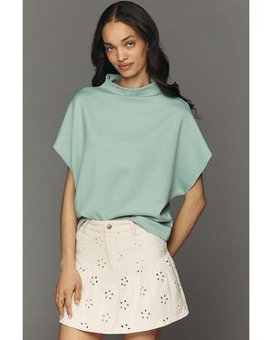 By Anthropologie Mock-Neck Batwing Top - Green