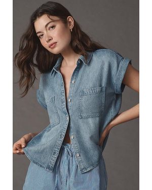 Cloth & Stone Denim Muscle Buttondown Shirt - Blue