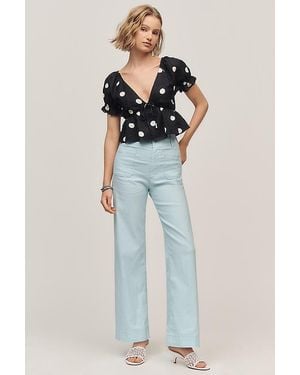 Maeve The Colette Full-Length Wide-Leg Trousers By - Blue