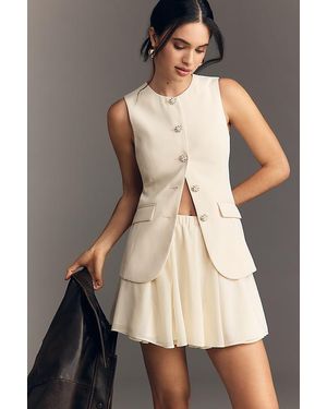 Astr Christen Long Line Vest - Natural