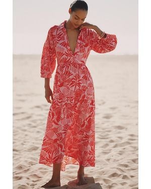 Celandine The Carolita Printed Tiered Shirt Dress By