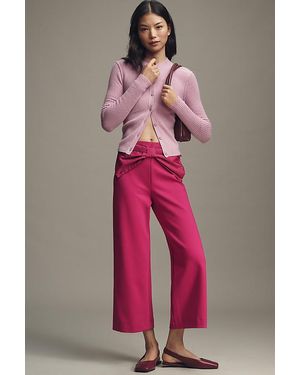 Maeve The Colette Crop Bow-Waist Trousers By - Pink
