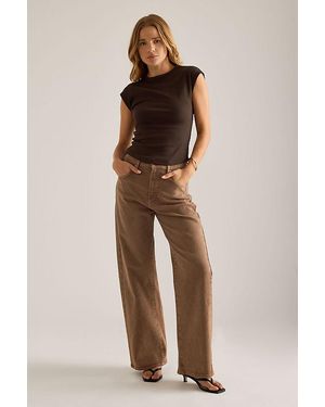 PAIGE Ariella Skimmer Barrel Jeans - Natural
