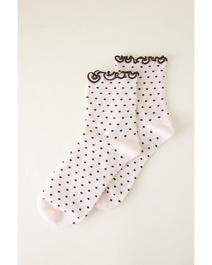 Anthropologie Polka Dot Socks - Natural