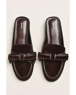 Maeve 3D Bow Loafer Slides - Black